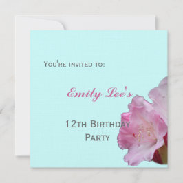 Rosa Rhododendron Blume Party Einladung
