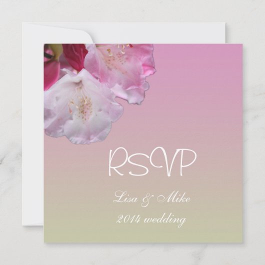 Rosa Rhododendron-Blume RSVP-Karte Einladung (Rückseite)