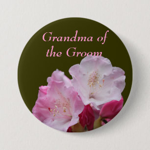 rosa Rhododendron-Blüten Hochzeitsknöpfe. Button