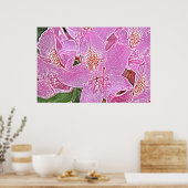 Rosa Rhododendron-Blütenposter Poster (Küche)