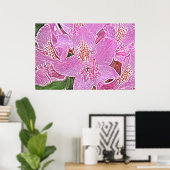 Rosa Rhododendron-Blütenposter Poster (Heimbüro)