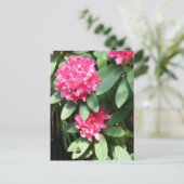 Rosa Rhododendron mit kleinem Schmetterling Postka Postkarte (Stehend Vorderseite)