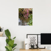 Rosa Rhododendronblüten Wasserreflexion Poster (Heimbüro)