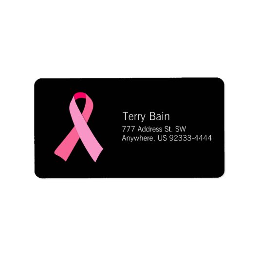Rosa Ribbon Adressaufkleber (Vorne)