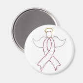 Rosa Ribbon Angel Magnet (Vorderseite/Rückseite)