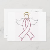 Rosa Ribbon Angel Postkarte (Vorne/Hinten)