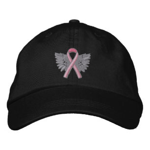 Rosa Ribbon Angel Wings Logo Brustkrebs Bestickte Kappe