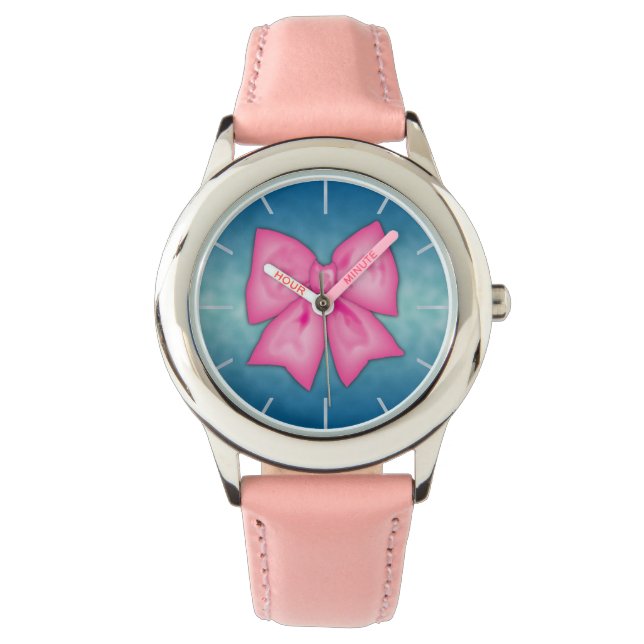 Rosa Ribbon Armbanduhr (Vorderseite)
