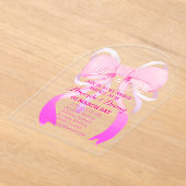 Rosa Ribbon Babydusche Acryleinladungen (Ablage )