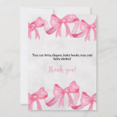 Rosa Ribbon Babydusche Einladung (Rückseite)