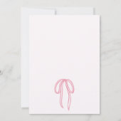 Rosa Ribbon Bows Baby seine kalte Außendusche Einladung (Rückseite)