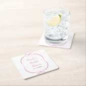 Rosa Ribbon-Brautparty Rechteckiger Pappuntersetzer (Vor Ort)