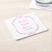 Rosa Ribbon-Brautparty Rechteckiger Pappuntersetzer (angewinkelt)