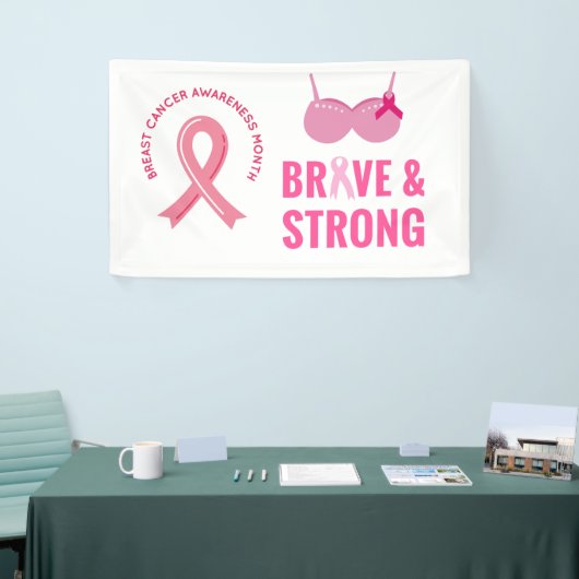 Rosa Ribbon Brust Bewusstsein tapfer und stark Banner (Messeveranstaltung)
