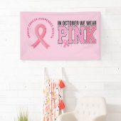 Rosa Ribbon Brust Bewusstsein tapfer und stark Banner (Insitu)
