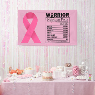 Rosa Ribbon Brust Bewusstsein tapfer und stark Banner