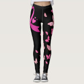 Rosa Ribbon Brustkrebs Bewusstsein Leggings (Vorderseite)