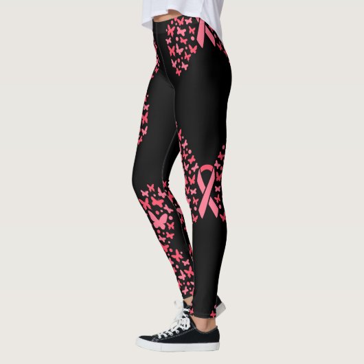 Rosa Ribbon Brustkrebs Bewusstsein Leggings (Links)