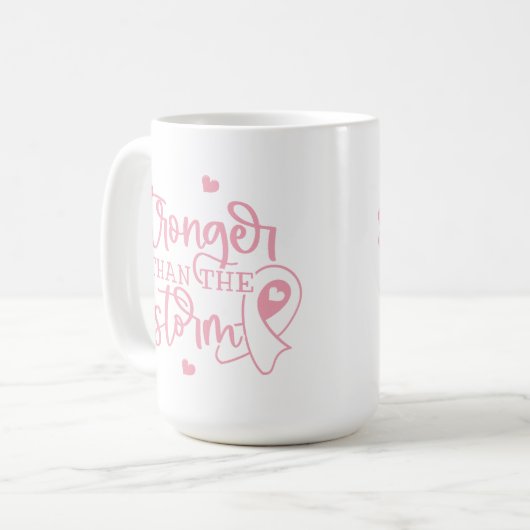 Rosa Ribbon Brustkrebs Kaffeetasse (Vorderseite Links)