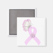 Rosa Ribbon Butterfly Magnet (Vorderseite/Rückseite)