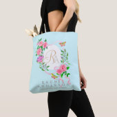 Rosa Ribbon Chic Monogram Blue Tasche (Von Nahem)