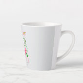 Rosa Ribbon Chic Monogram Gray Latte Tasse (Rechts)