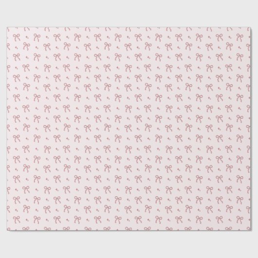 Rosa Ribbon Coquette Bow Niedliche weibliche Ästhe Geschenkpapier (Flach)