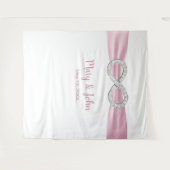 Rosa Ribbon Diamond Unendlichkeit Hochzeit Hinterg Wandteppich (Vorderseite (Horizontal))