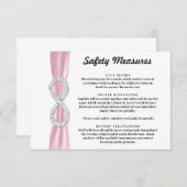 Rosa Ribbon Diamond Unendlichkeit Sicherheitsmaßna Begleitkarte (Vorne/Hinten)