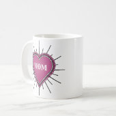 Rosa Ribbon Edge Herz Mama Tattoo Kaffeetasse (Vorderseite Links)