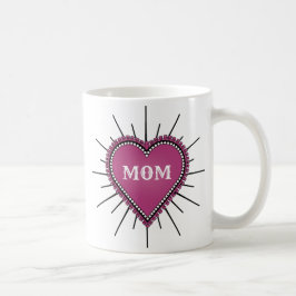Rosa Ribbon Edge Herz Mama Tattoo Kaffeetasse