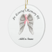 Rosa Ribbon Engel Wings Memory X-Mas Ornament (Links)