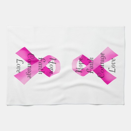 Rosa Ribbon Faith Handtuch (Horizontal)