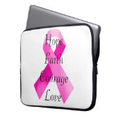 Rosa Ribbon Faith Laptop Sleeve (Vorderseite Links)
