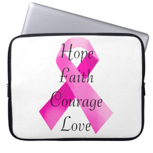 Rosa Ribbon Faith Laptop Sleeve
