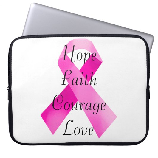 Rosa Ribbon Faith Laptop Sleeve (Vorderseite)