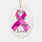 Rosa Ribbon Faith Oval Ornament (Hinten)