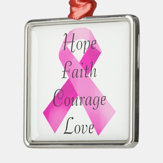 Rosa Ribbon Faith Square Ornament (Links)