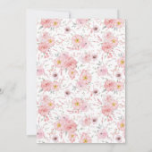 Rosa Ribbon floraler Bow Coquette Brautparty Einladung (Rückseite)