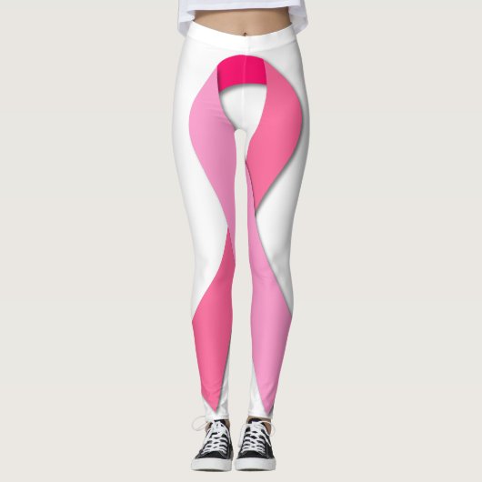 Rosa Ribbon für Brustkrebs Leggings (Vorderseite)