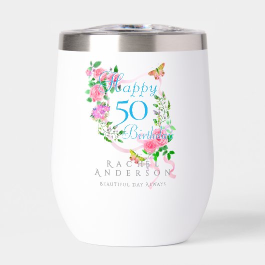 Rosa Ribbon Geburtstag (Vorderseite)