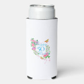 Rosa Ribbon Geburtstag Cooler Selters Dosenkühler (Seltzer Rückseite)