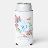 Rosa Ribbon Geburtstag Cooler Selters Dosenkühler (Seltzer Vorderseite)