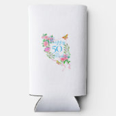 Rosa Ribbon Geburtstag Cooler Selters Dosenkühler (Rückseite)