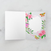 Rosa Ribbon Geburtstag Feiertagskarte (Innenseite)