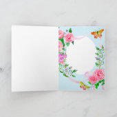 Rosa Ribbon Geburtstag Feiertagskarte (Innenseite)