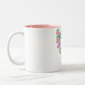 Rosa Ribbon Geburtstag Zweifarbige Tasse (Links)