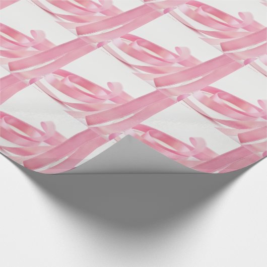 Rosa Ribbon Geschenkpapier (Ecke)