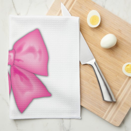 Rosa Ribbon Geschirrtuch (Viertel Falte)