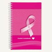 Rosa Ribbon Herz Brustkrebs Aufklärungsblatt Notizblock (Vorderseite)
